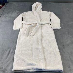 UGG Robe Womens M Aarti Cream Sherpa Fleece Hooded Belted Long Loungewear Plush